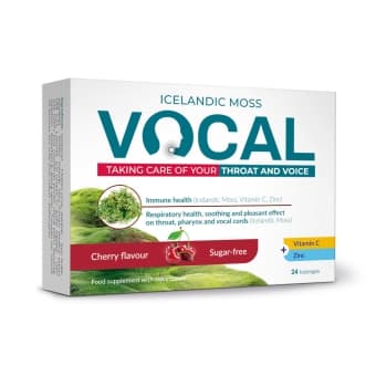 VOCAL sūkājamās pastilas ar ķiršu garšu, 24 gab.