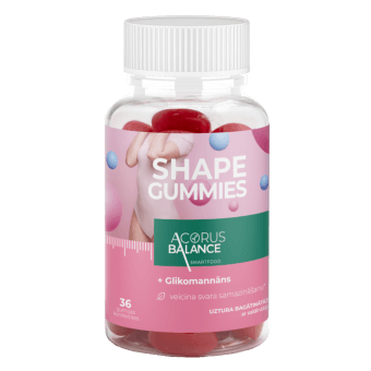 ACORUS BALANCE košļājamās pastilas ar glikomannānu SHAPE GUMMIES, 36 gab.