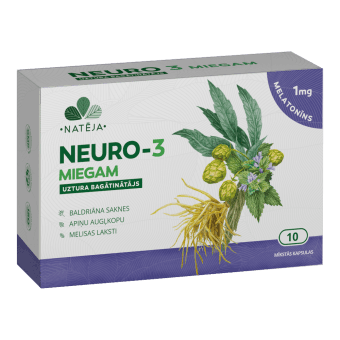 NATĒJA uztura bagātinātājs miegam ar Melatonīnu, NEURO 3, 10 gab.