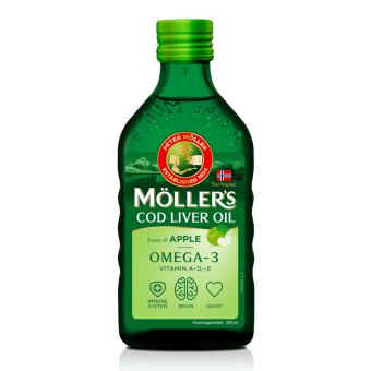 MOLLERS zivju eļļa, šķidrums, ābolu garša, 250 ml