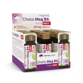 OLIMP LABS ampulas ar apelsīnu garšu Chela-Mag B6 Forte Shot, 9 gab.