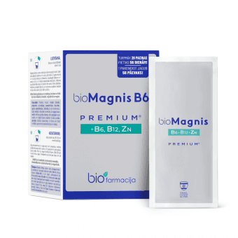 BIO MAGNIS B6 PREMIUM +B6, B12, CINKS, pulveris, 28 paciņas
