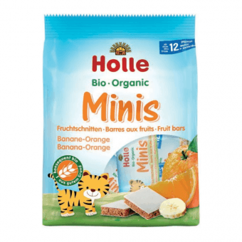 HOLLE mini augļu batoniņi ar banāniem un apelsīniem, 8 gab., 12.5 g