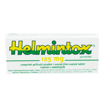 HELMINTOX 125 mg apvalkotās tabletes, N6