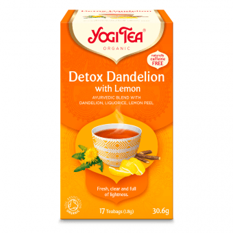 YOGI TEA Tēja organisma attīrīšanai ar pienenēm un citronu, 17 gab.