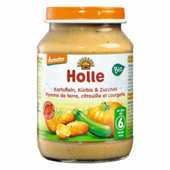 HOLLE bio cukīni, ķirbju un kartupeļu biezenis zīdaiņiem no 6.mēn., 190 g