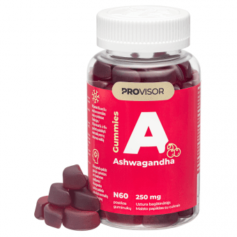 PROVISOR uztura bagātinātājs GUMMIES ASHWAGANDHA, 60 pastilas