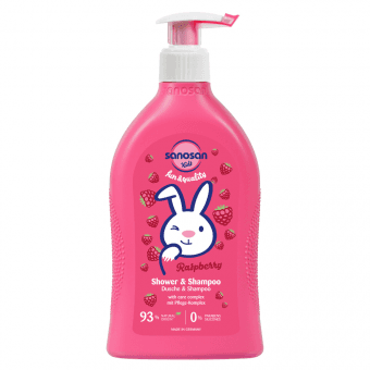 SANOSAN mazgāšanas līdzeklis matiem un ķermenim RASPBERRY, 400 ml