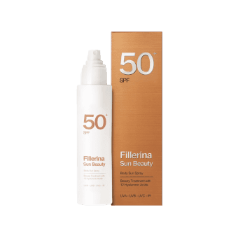 FILLERINA ķermeņa sauļošanās sprejs  SPF 50+, 200 ml