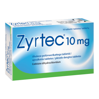 ZYRTEC 10 mg apvalkotās tabletes, N10