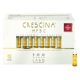 CRESCINA TRANSDERMIC ampulas matu augšanai 500, sievietēm, 20 ampulas