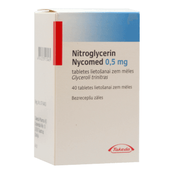 NITROGLYCERIN NYCOMED 0,5 mg tabletes, N40