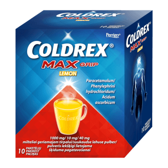 COLDREX MAXGRIP LEMON 1000 mg/10 mg/40 mg pulveris, N10