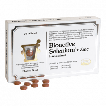 BIOACTIVE SELENIUM + ZINC tabletes, 30 gab.