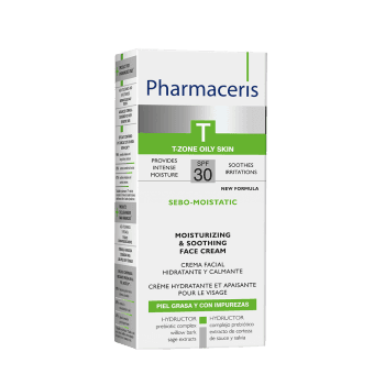 PHARMACERIS T увлажняющий и успокаивающий крем для лица SPF30 SEBO-MOISTATIC, 50 мл