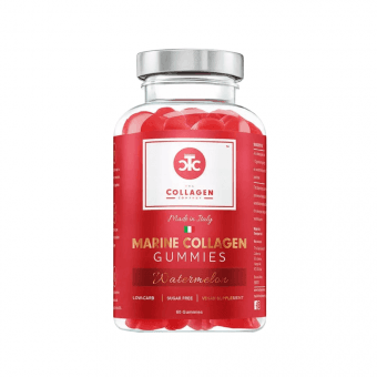 THE COLLAGEN COMPANY želejkonfektes ar arbūza garšu MARINE COLLAGEN, 60 košļājamās pastilas