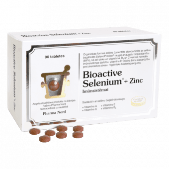 BIOACTIVE SELENIUM + ZINC tabletes, 90 gab.