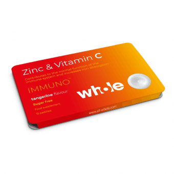 WHOLE vitamīnu pastilas - cinks un C vitamīns, 15 pastilas