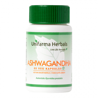 UNIFARMA HERBALS kapsulas ASHWAGANDHA, 60 gab.
