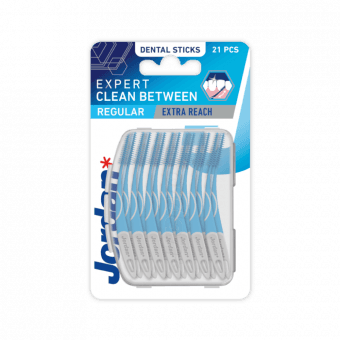 JORDAN zobu bakstāmie gumijas CLEAN BETWEEN REGULAR, 21 gab.