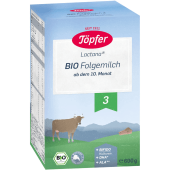 TOPFER piena maisījums no 10 mēn.,ekoloģisks LACTANA BIO 3, 600 g