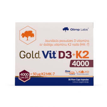 OLIMP LABS GOLD-VIT D3 4000SV(100 mkg)+K2, 30 kapsulas