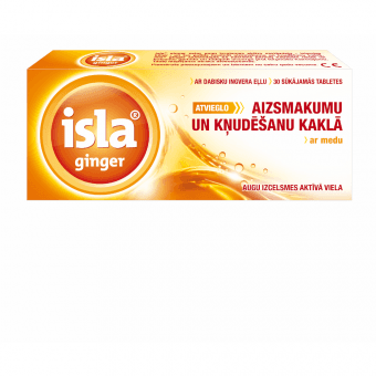 ISLA GINGER ar medu sūkājamās tabletes, 30 gab.