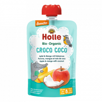HOLLE bio ābolu un mango smūtijs ar kokosriekstiem no 8 mēn. CROCO COCO, 100 g