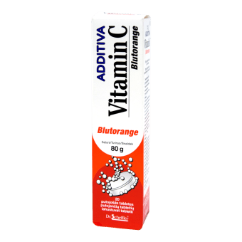 ADDITIVA C VITAMĪNS ar sarkanā apelsīna garšu, putojošās tabletes, 20 gab.