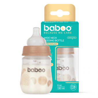 BABOO Pretkoliku barošanas pudelīte, 0+ mēneši AU NATURALE, 180 ml