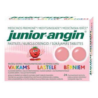 JUNIOR-ANGIN sūkājamās tabletes bērniem, 24 gab.