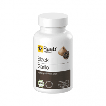 RAAB VITALFOOD Melno ķiploku pulveris-ekoloģisks, 50 kapsulas