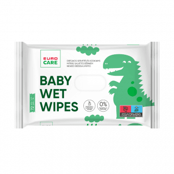 EURO CARE bērnu higiēniskās mitrās salvetes, 72 gab.