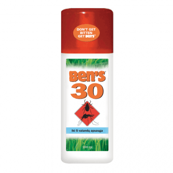 BEN'S 30 sprejs odu un ērču atbaidīšanai, 100 ml