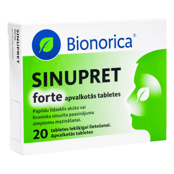 SINUPRET FORTE apvalkotās tabletes, N20
