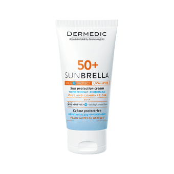 DERMEDIC SUNBRELLA saules aizsargkrēms taukainai ādai, SPF 50+, 50 ml