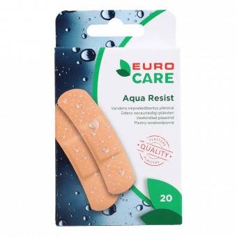 EURO CARE plāksteri AQUA RESIST, 19x72 mm, 20 gab.