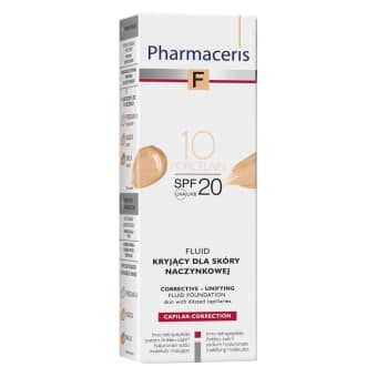 PHARMACERIS F koriģējošs tonālais krēms CAPILAR-CORRECTION, SPF 20, PORCELAIN, 30 ml