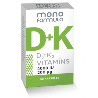 MONO FORMULA D3 + K2 vitamīns, 30 kapsulas