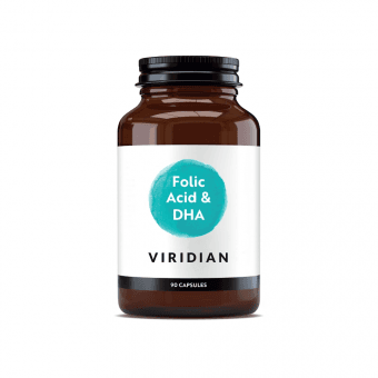 VIRIDIAN Folic Acid & DHA, 90 kapsulas