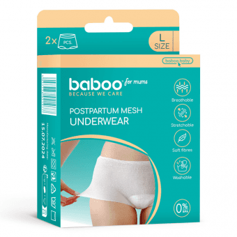 BABOO pēcdzemdību biksītes, L izmērs, 2 gab.