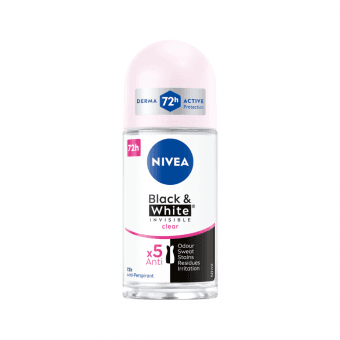NIVEA dezodorants rullītis sievietēm BLACK&WHITE CLEAR, 50 ml