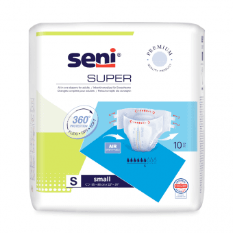 SENI SUPER подгузники с клипсами SMALL, 55-80 см, 10 шт.