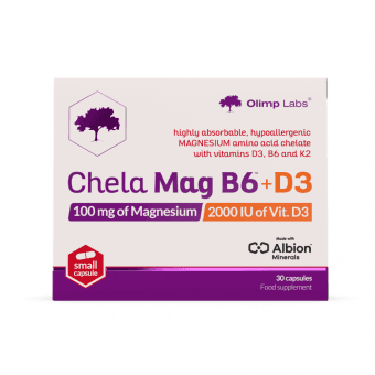 OLIMP LABS CHELA-MAG B6 + D3 kapsulas, 30 gab.