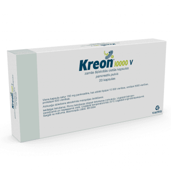 KREON 10 000 V твердые капсулы, растворяющиеся в кишечнике, N20