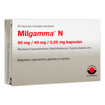 MILGAMMA N 90 mg/40 mg/0,25 mg kapsulas, N20