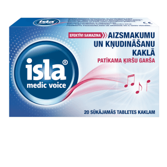 ISLA MEDIC VOICE, 20 sūkājamās tabletes ar ķiršu garšu tabletes