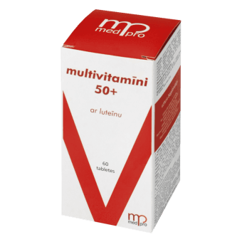 MULTIVITAMĪNI 50+ ar luteīnu, tabletes, 60 gab.