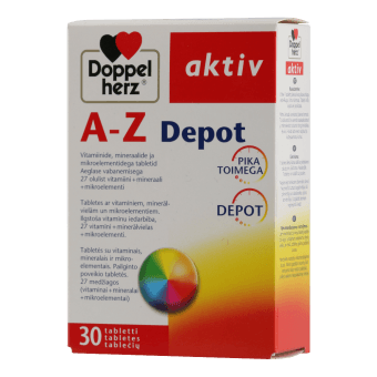 DOPPELHERZ AKTIV A-Z DEPOT tabletes, 30 gab.