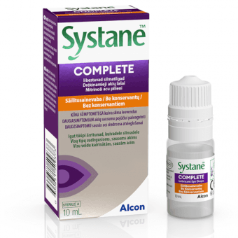 SYSTANE mitrinoši acu pilieni bez konservanta COMPLETE, 10 ml